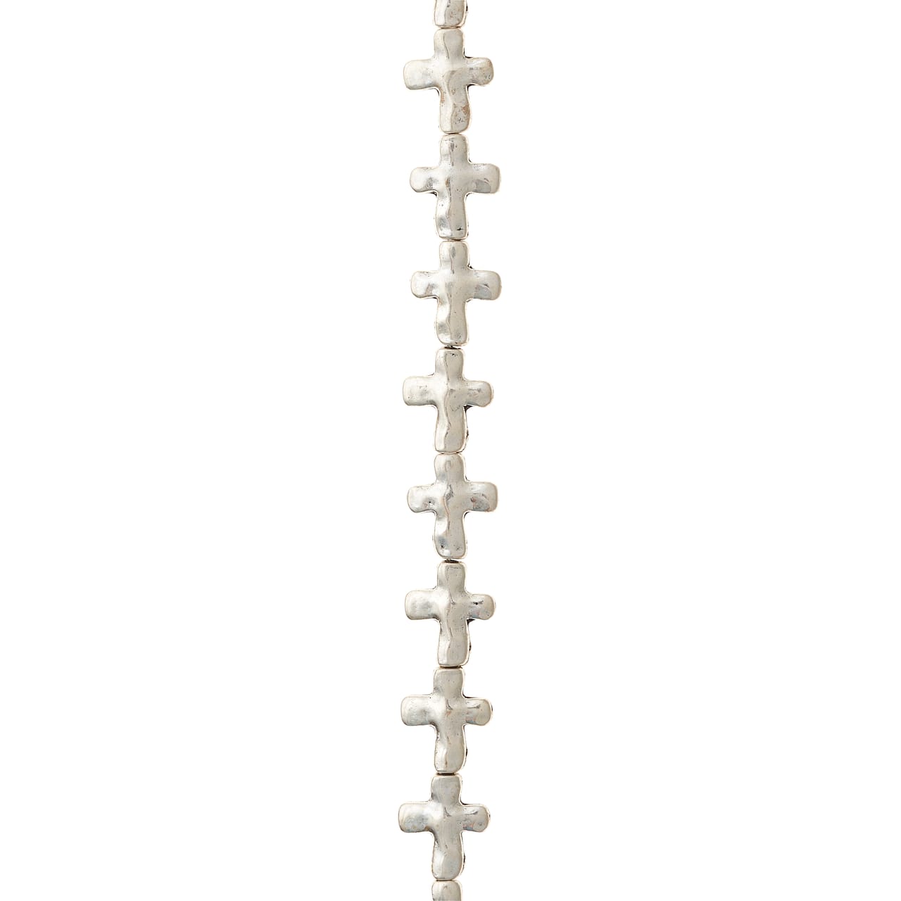 12 Pack: Silver Plated Wavy Metal Cross Beads, 13mm by Bead Landing™